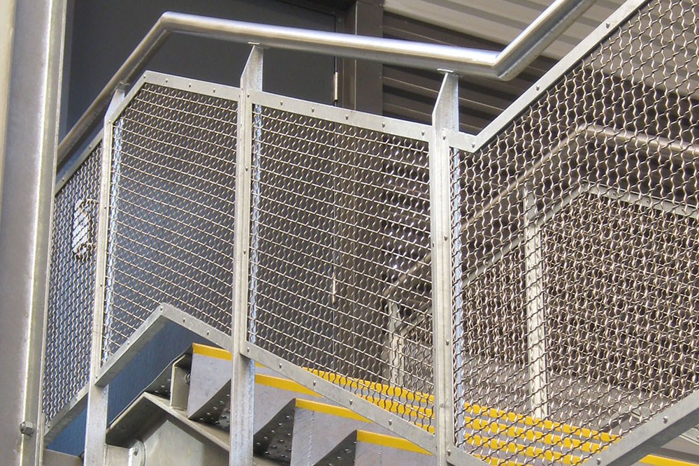 metal mesh stair railing